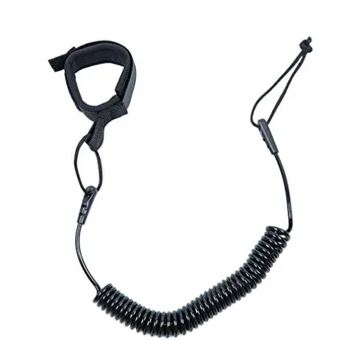 HEYTUR Coiled SUP Leash 10′ Black