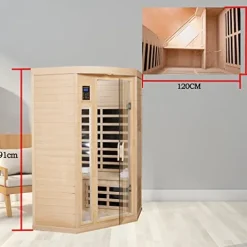 HFYee 2-Person Hemlock Infrared Sauna Box Natural