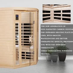 HFYee 2-Person Hemlock Infrared Sauna Box Natural