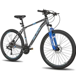 HH HILAND Hiland Aluminum Mountain Bike 27 Speeds, Hydraulic Disc-Brakes, Lock-Out Suspension Fork, 27.5 inch Wheel Gray&Blue