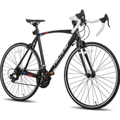HH HILAND Hiland 700c Road Bike 14 Speeds Light Weight Aluminum Frame Racing Bike City Commuting Road Bicycle Black