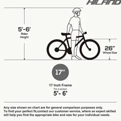 HH HILAND Hiland Mountain Bike, 3/6/Multi-Spokes, Shimano 21 Speeds Drivetrain, Aluminum Frame 26 Inch Wheels, Disc-Brake Bike for Men Women Men’s MTB Bicycle 6 Black