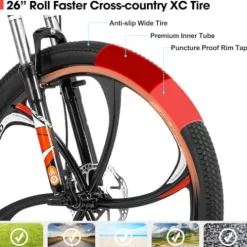 HH HILAND Hiland Mountain Bike, 3/6/Multi-Spokes, Shimano 21 Speeds Drivetrain, Aluminum Frame 26 Inch Wheels, Disc-Brake Bike for Men Women Men’s MTB Bicycle 6 Black