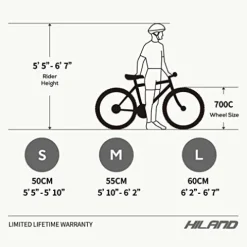 HH HILAND Hiland Road Bike 700c Racing Bike City Commuter Bicycle with 14 Speeds Drivetrain 60cm White