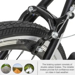 HH HILAND Hybrid Bike Step-Over/Step-Through Frame 700C Black