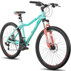 HH HILAND Women’s 26 Inch Mountain Bike 21-Speed Green&Red