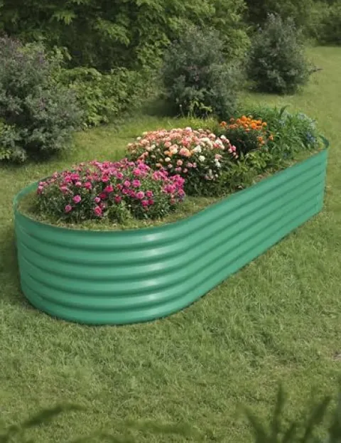 Hipicute 2Pcs Galvanized Raised Garden Bed 10x4x1.5ft Green