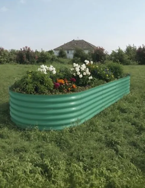 Hipicute 2Pcs 8x4x1.5ft Galvanized Raised Garden Bed Green