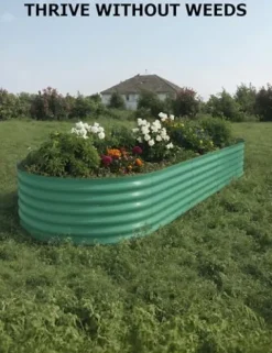 Hipicute 2Pcs 8x4x1.5ft Galvanized Raised Garden Bed Green