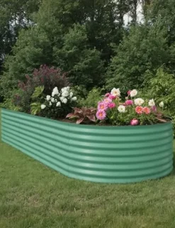 Hipicute 2Pcs 10x4x1.5ft Galvanized Raised Garden Bed Green