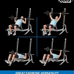 HOIST Fitness Olympic Weight Bench 7-Position Adjustable Full-Body Strength Training Bench Foldable