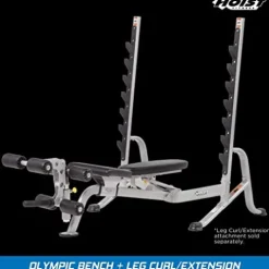 HOIST Fitness Olympic Weight Bench 7-Position Adjustable Full-Body Strength Training Bench Foldable