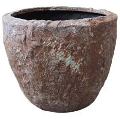 HomeRoots 1″ X 21″ X 17″ Rocky Round Tall Planter Brown