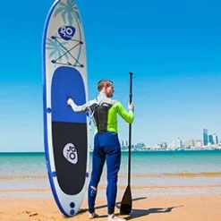 HOMGX 11’ Inflatable Stand Up Paddle Board Blue + White