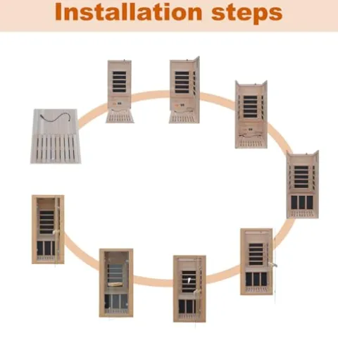 Homsido Far Infrared Mini Indoor Sauna Hemlock Wood Beige