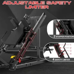HOMSURE Leg Press Hack Squat Machine 2-in-1 Black