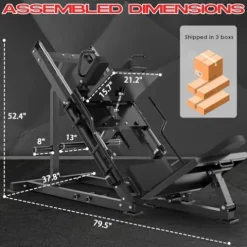HOMSURE Leg Press Hack Squat Machine 2-in-1 Black