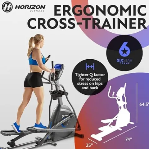 Horizon Fitness EX-59 Elliptical Trainer Exercise Machine Black