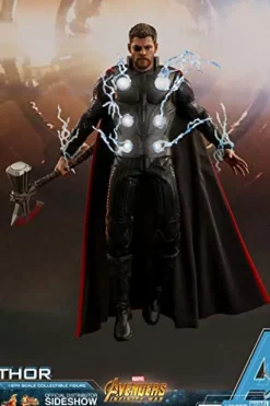 Hot Toys Marvel Avengers Infinity War Thor 1/6 Scale Action Figure Metallic Silver and Light Blue