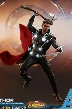 Hot Toys Marvel Avengers Infinity War Thor 1/6 Scale Action Figure Metallic Silver and Light Blue