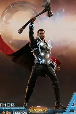 Hot Toys Marvel Avengers Infinity War Thor 1/6 Scale Action Figure Metallic Silver and Light Blue