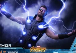 Hot Toys Marvel Avengers Infinity War Thor 1/6 Scale Action Figure Metallic Silver and Light Blue