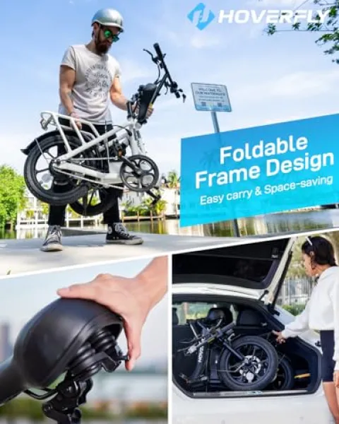 HOVERFLY 16″ Folding Electric Bike 350W White