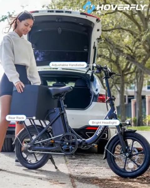 HOVERFLY 16″ Folding Electric Bike 350W White