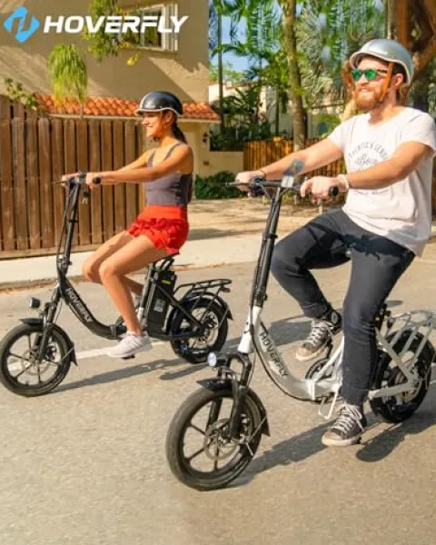 HOVERFLY 16″ Folding Electric Bike 350W White