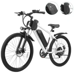 HOVERFLY OUREA Electric Bike 26″ 750W Peak Motor Mountain Ebike White