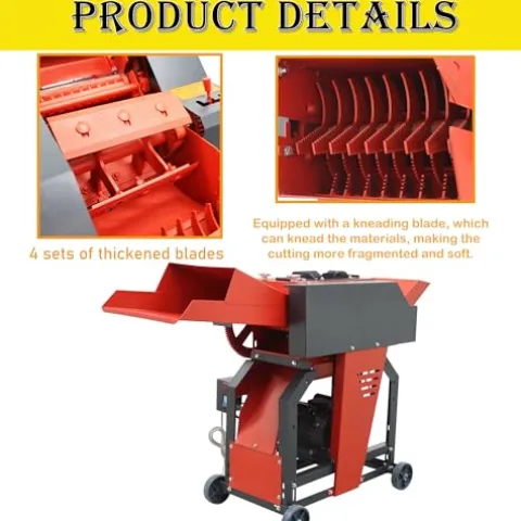 HQHAOTWU 4-Blade Hay Cutter and Kneading Machine Red
