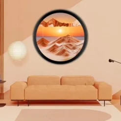 Hrnesach 24” Wall Mounted 360° Rotate Sand Art Decor