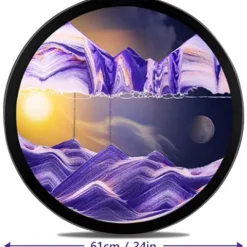 Hrnesach 24” Wall Mounted 360° Rotate Sand Art Decor L