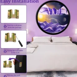 Hrnesach 24” Wall Mounted 360° Rotate Sand Art Decor L