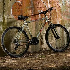 Huffy Escalate Hardtail Mountain Trail Bike – 26″ Wheel/18 inch Frame Gloss Nickel