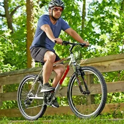 Huffy Escalate Hardtail Mountain Trail Bike – 26″ Wheel/18 inch Frame Gloss Nickel