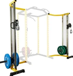 HulkFit Cable Crossover Weightlifting Pulley System Yellow