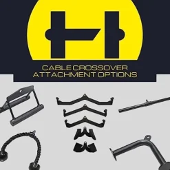 HulkFit Cable Crossover Weightlifting Pulley System Yellow