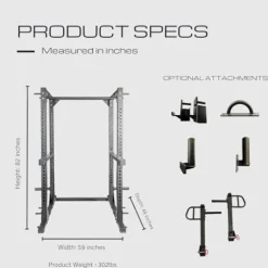 HULKFIT Elite Series Power Cage and Squat Rack Black