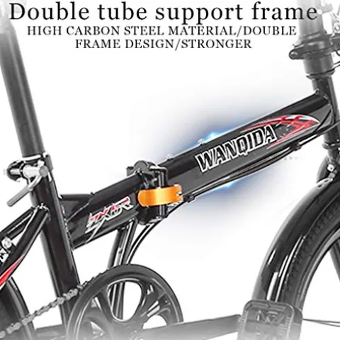 HUUH Folding Bikes for Adults 20″ 7 Speed City Folding Compact Bike Bicycle Urban Commuter Black