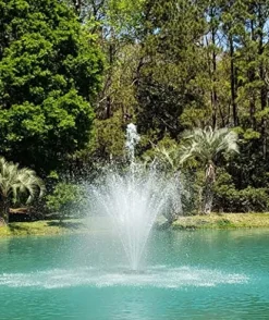 Hydro-Torque Series Vanguard Floating Fountains for Lake, Pond, Pool | 1 HP, 100′ Power Cord, 5 Spray Patterns Black