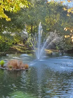 Hydro-Torque Series Vanguard Floating Fountains for Lake, Pond, Pool | 1 HP, 100′ Power Cord, 5 Spray Patterns Black