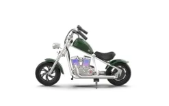 HYPER GOGO Cruiser 12 Deluxe Kids Electric Motorbike with App and Music Player Pine