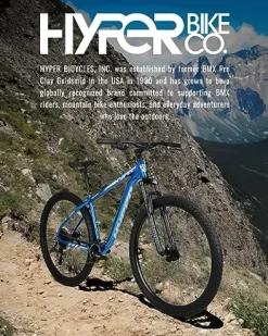 Hyper Mountain Bike 29 Inch Trail Bike with Shimano 9 Speed Shifters and Lightweight Aluminum Frame (Blue)