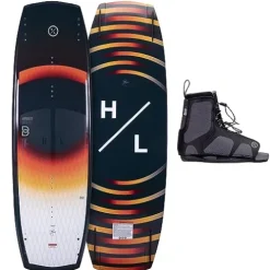 Hyperlite Baseline Wakeboard + Remix Bindings Wakeboard Package Black/Orange 146cm