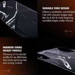 Hyperlite Cryptic Wakeboard + Remix Bindings Wakeboard Package – Perfect for Intermediate to Advanced Riders – 142cm Black