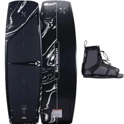 Hyperlite Cryptic Wakeboard + Remix Bindings Wakeboard Package – Perfect for Intermediate to Advanced Riders – 142cm Black