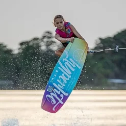 Hyperlite Divine Jr. Kids Wakeboard Package with Jinx Bindings for Girls – Beginner to Intermediate Riders – 119cm, Size 12K-2, Multi-color