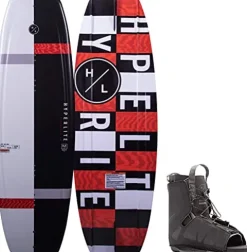 Hyperlite Motive Mens Wakeboard 134 W/Frequency Bindings Black/Red