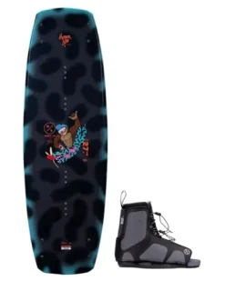 Hyperlite Murray Jr. Kids Wakeboard 127 W/Remix Bindings Black/Aqua 127cm/(12K-2)